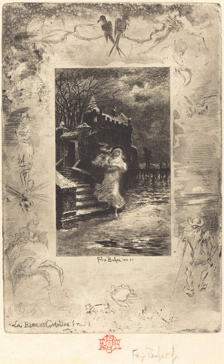 La Blanche Caroline (Soluk Caroline) by Felix Hilaire Buhot