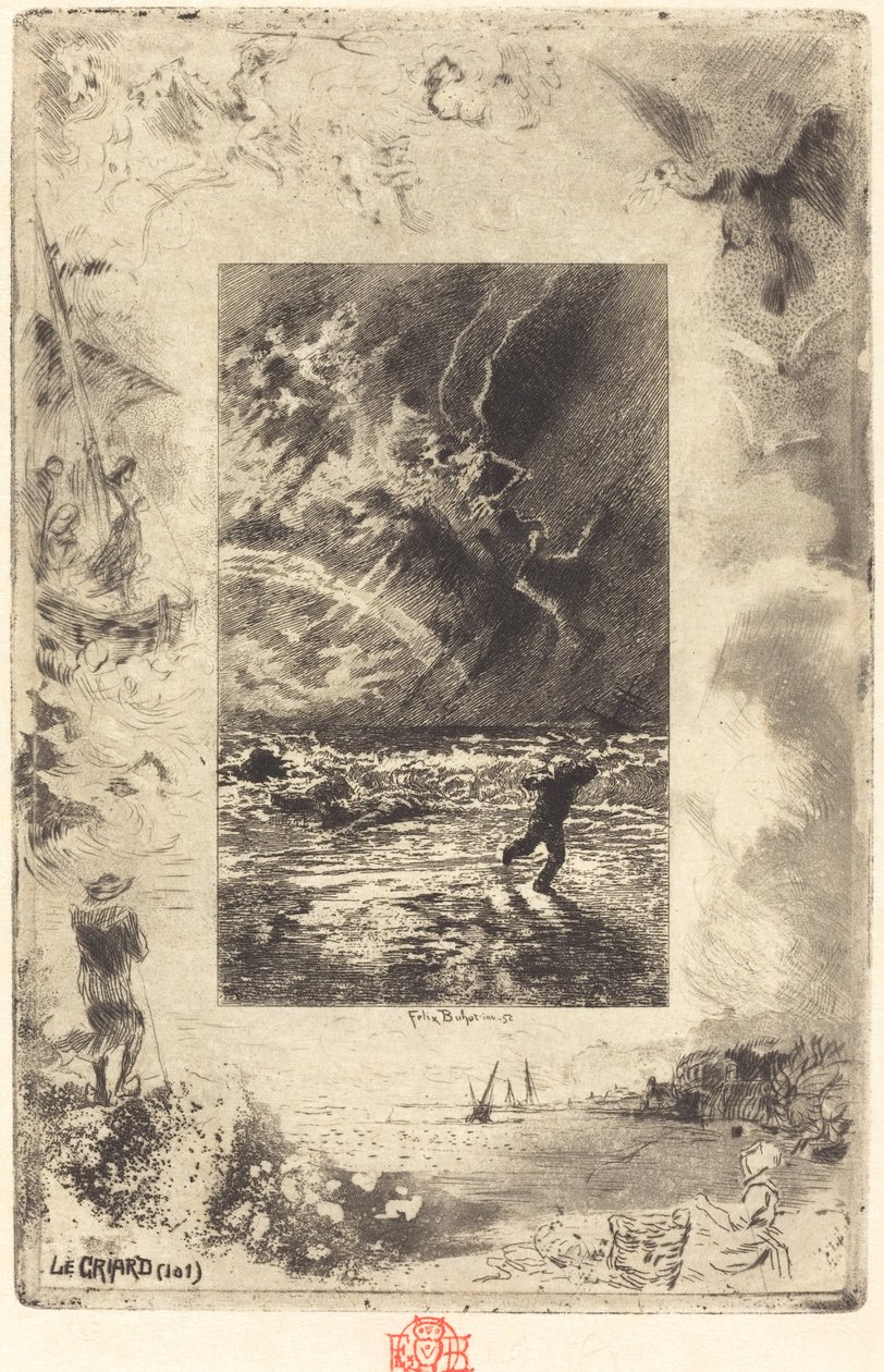 Le Criard Çığlık atan, 18791880. by Felix Hilaire Buhot