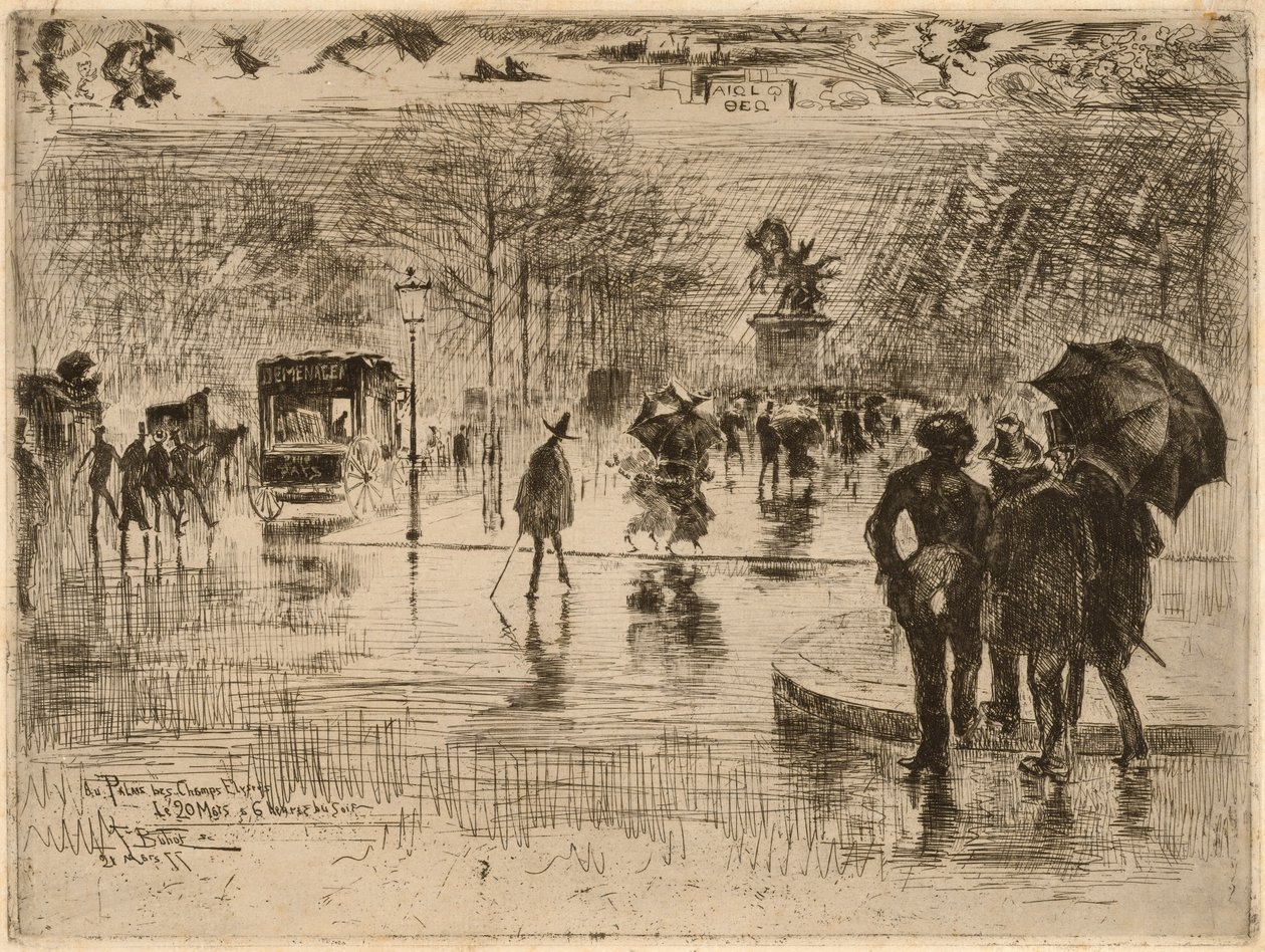 Sanatçıların Dönüşü, 1877. by Felix Hilaire Buhot