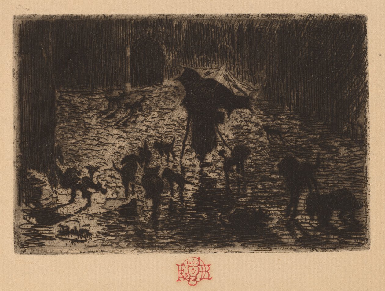 Les Noctambules Gece Avcıları, 18761877. by Felix Hilaire Buhot