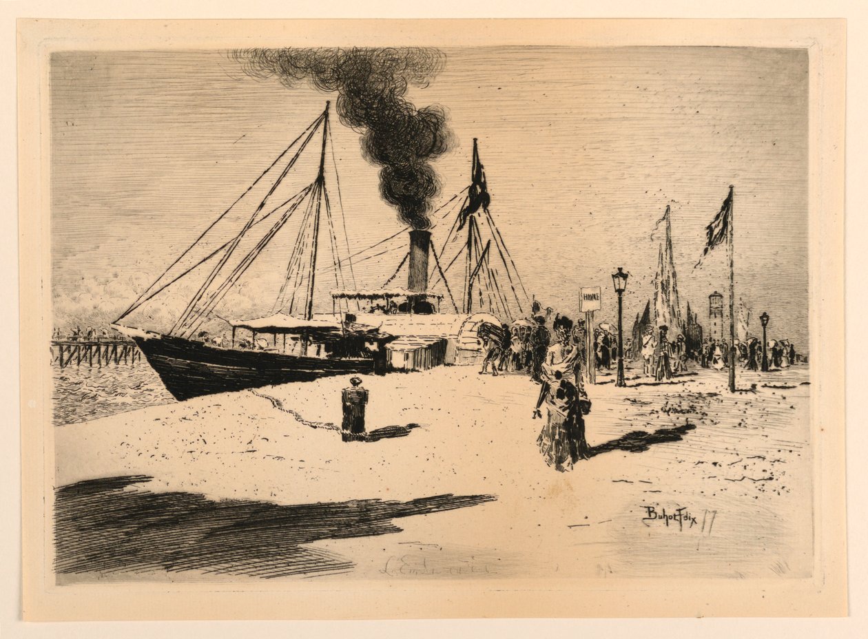 Rıhtımlarda Kış Sabahı by Felix Hilaire Buhot