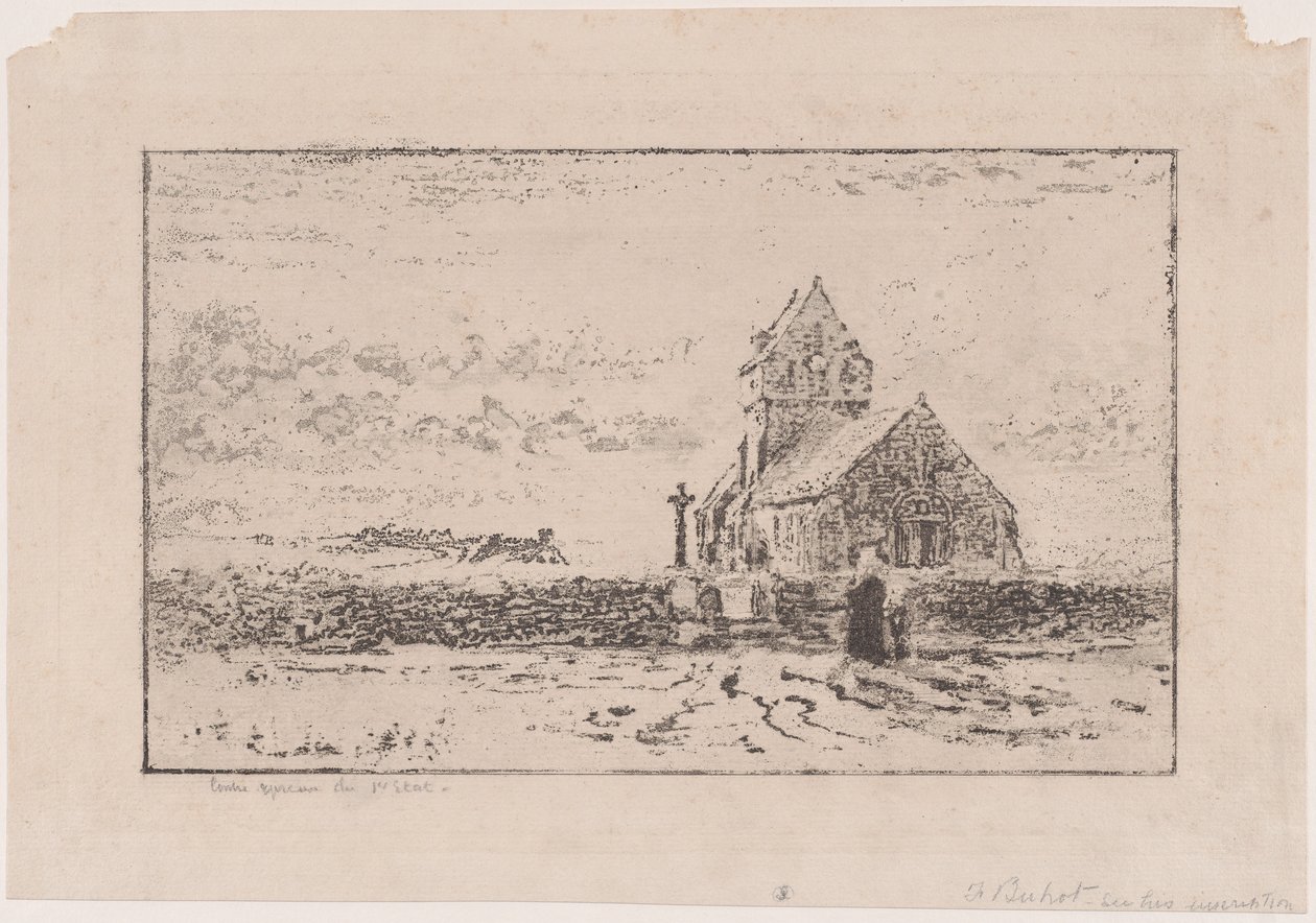 Jobourg Kilisesi, 1887. by Felix Hilaire Buhot