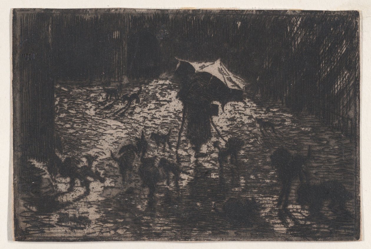 Gece Prowlers Les Noctambules, 1865-98. by Felix Hilaire Buhot