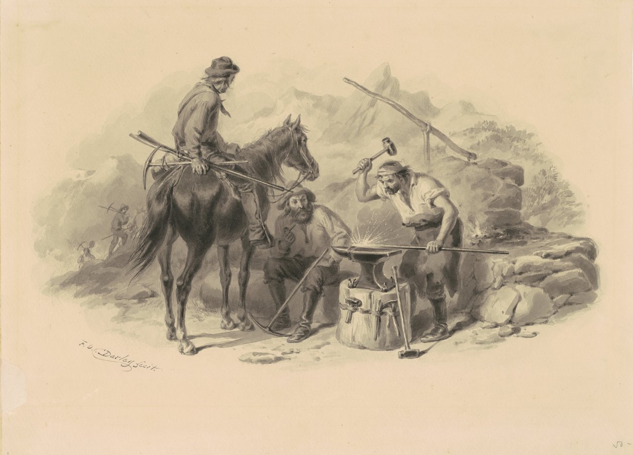 Goldfields içinde demirci by Felix Octavius Carr Darley