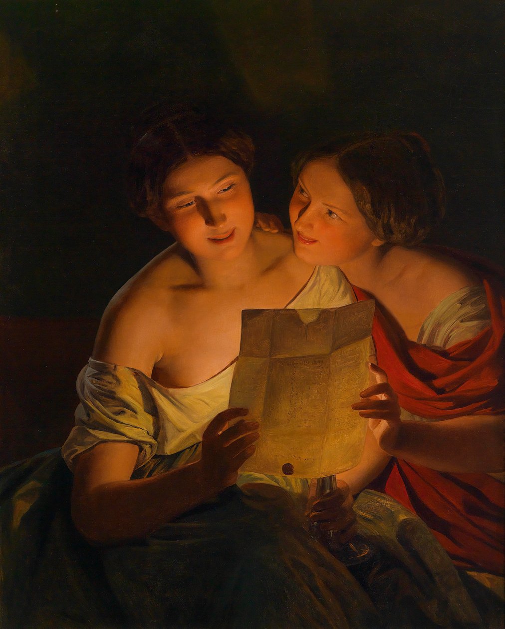 Aşk mektubu by Ferdinand Georg Waldmüller  