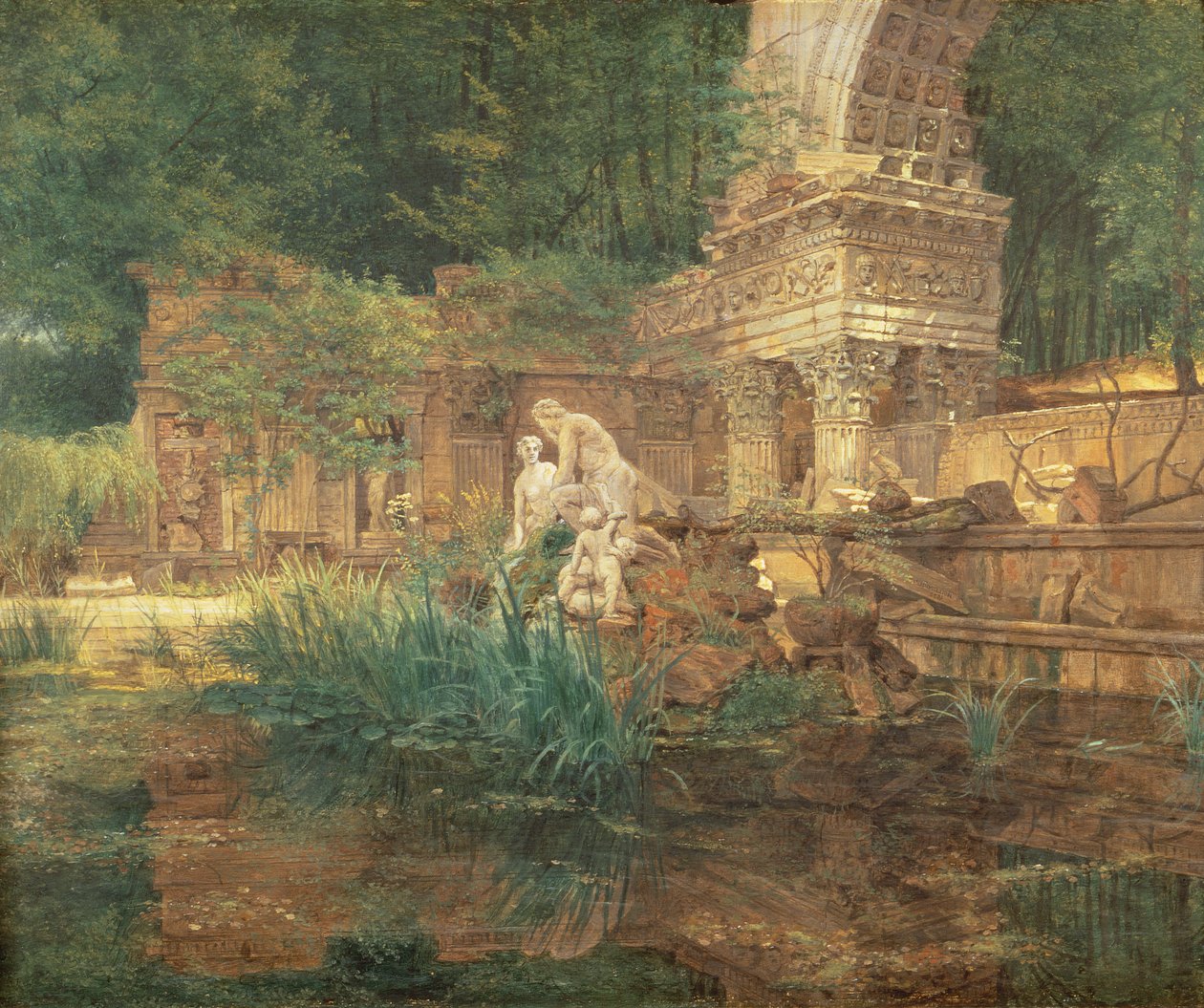 Schonbrunn Sarayı Bahçelerindeki Roma Harabeleri by Ferdinand Georg Waldmuller