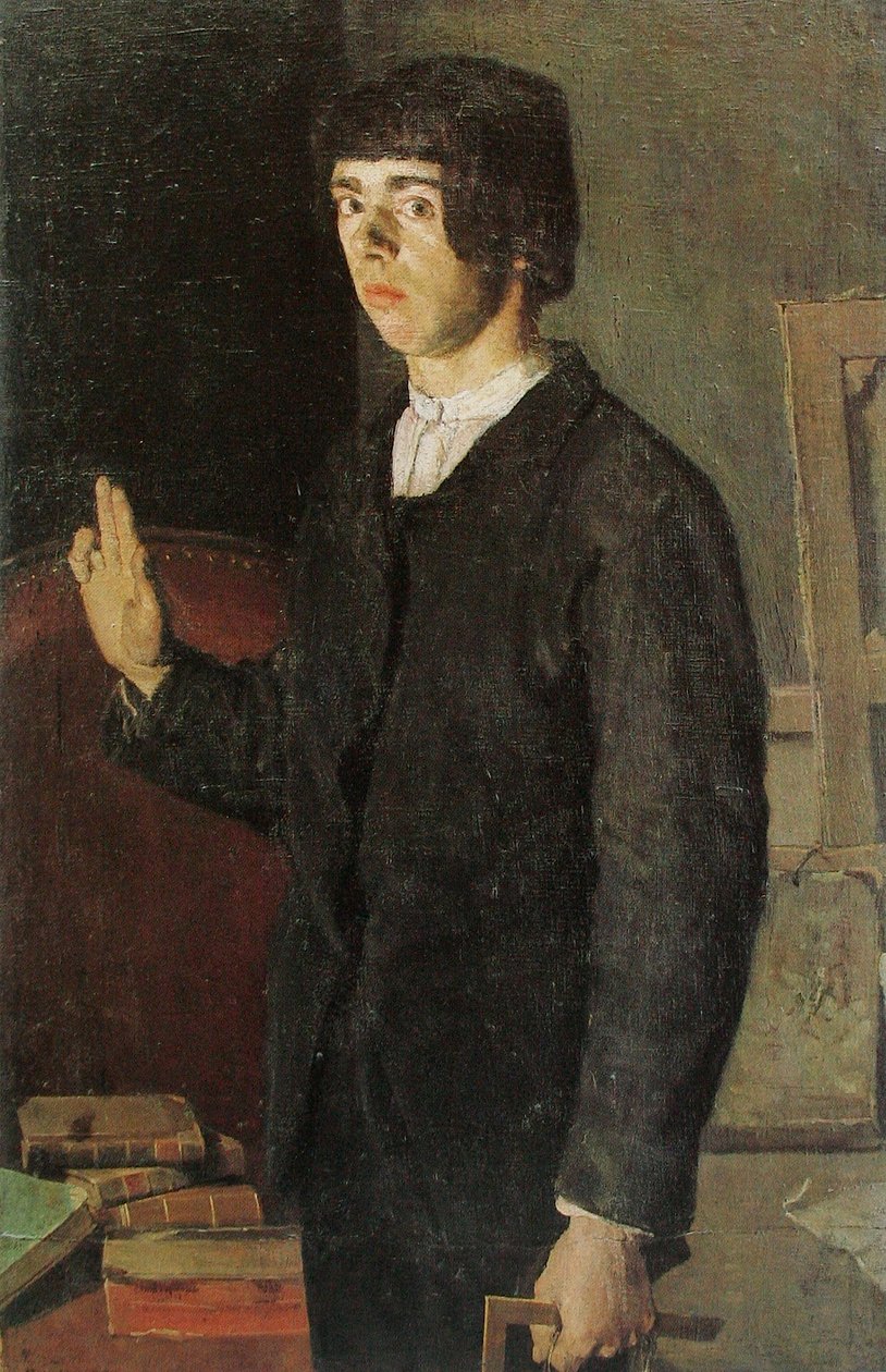 Der Student, Selbstbildnis.nAlternatif başlıklar: nAlmanca: Selbstbildnis: Der Student. by Ferdinand Hodler