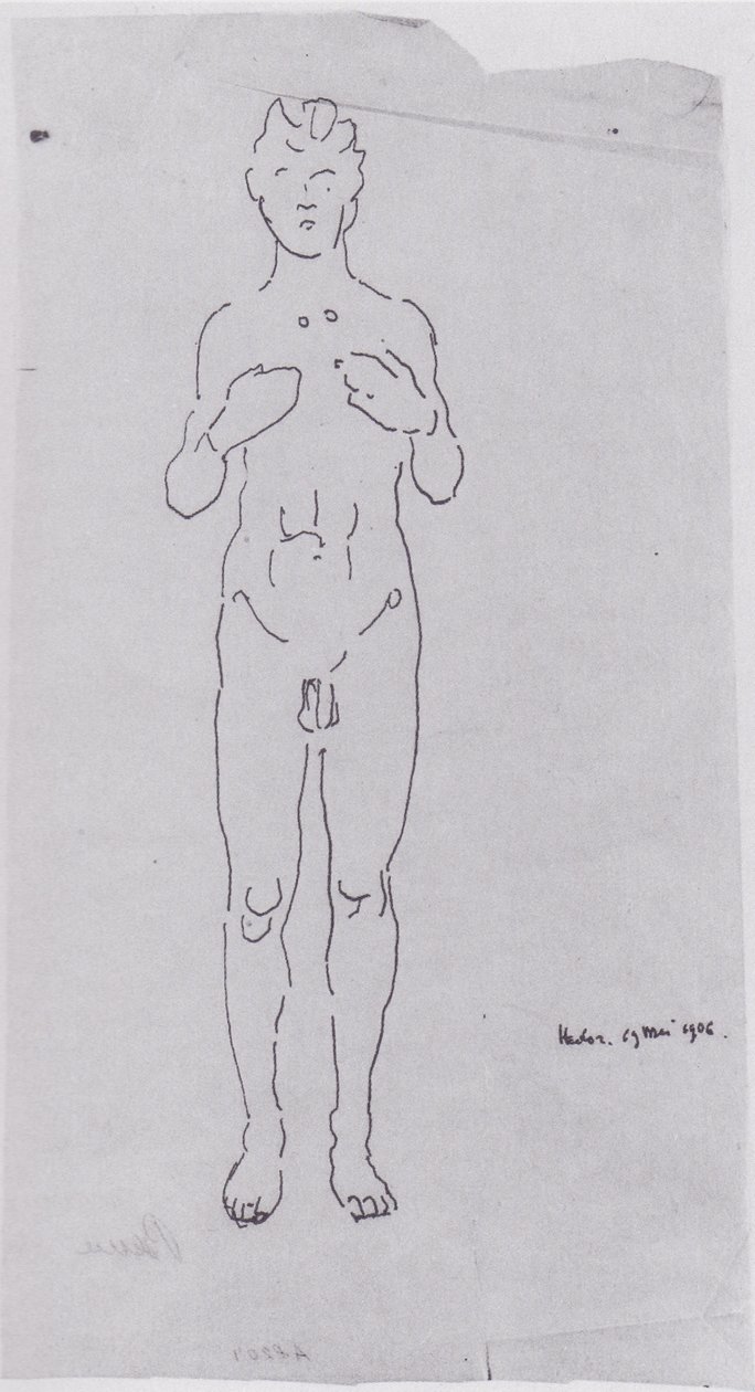 Sonsuzluğa bakış için şekil çalışması IIIn. by Ferdinand Hodler