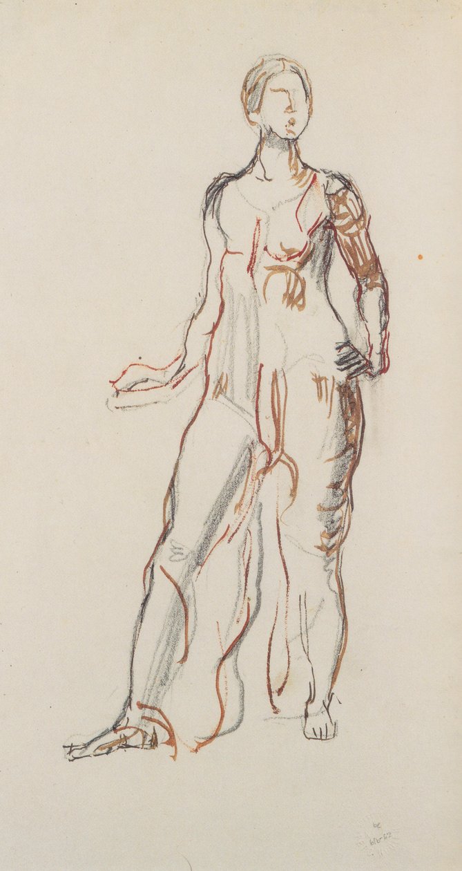 Ayakta bornoz figürü by Ferdinand Hodler