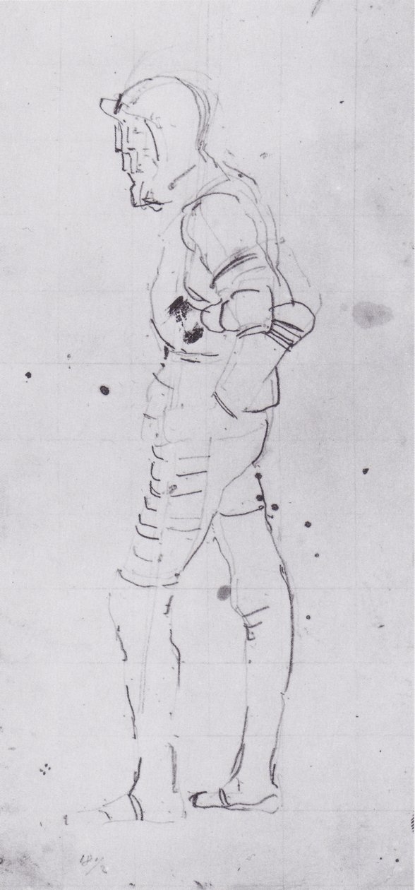 Solda duran savaşçı by Ferdinand Hodler