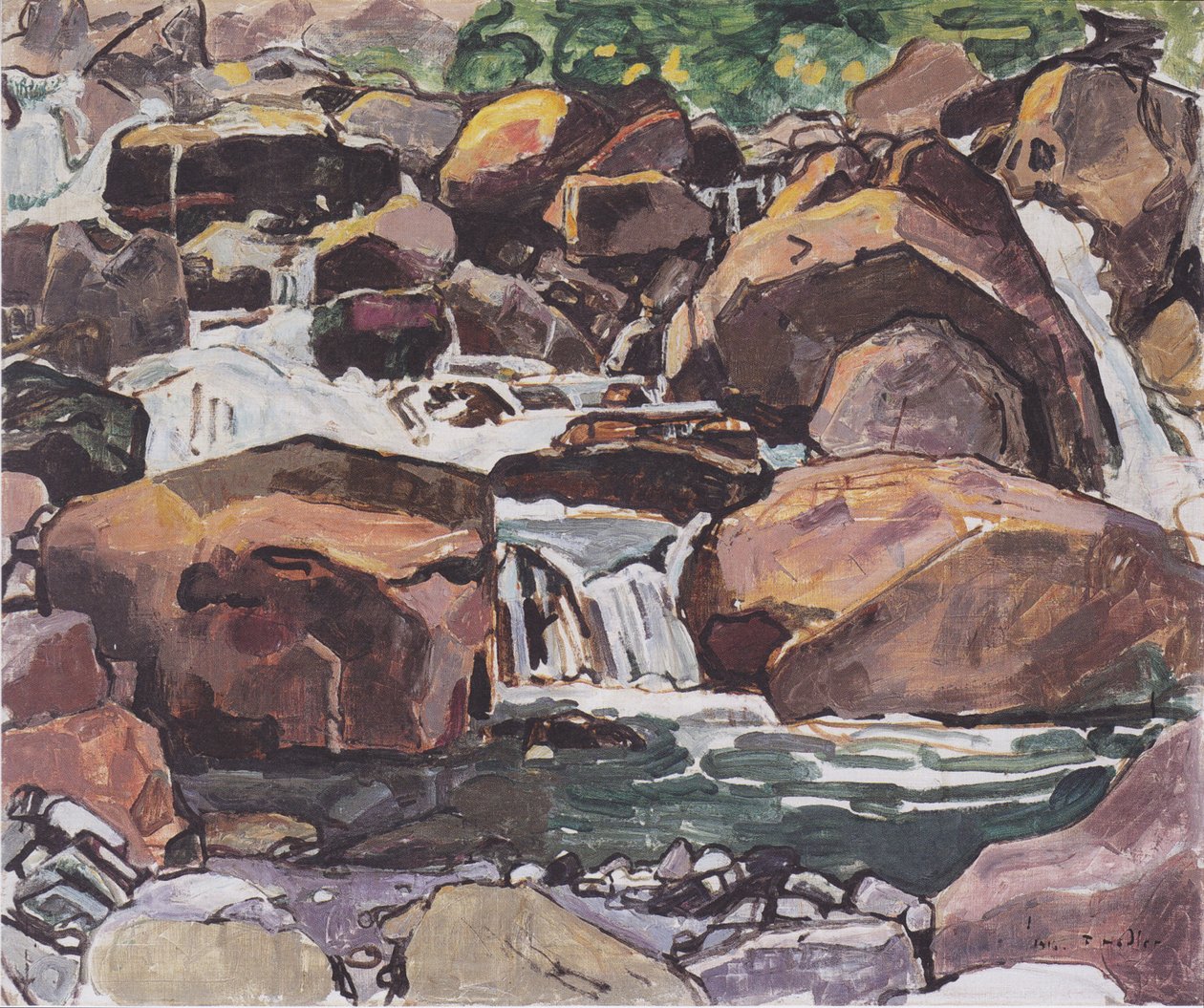 Champéry yakınlarındaki dağ deresi by Ferdinand Hodler