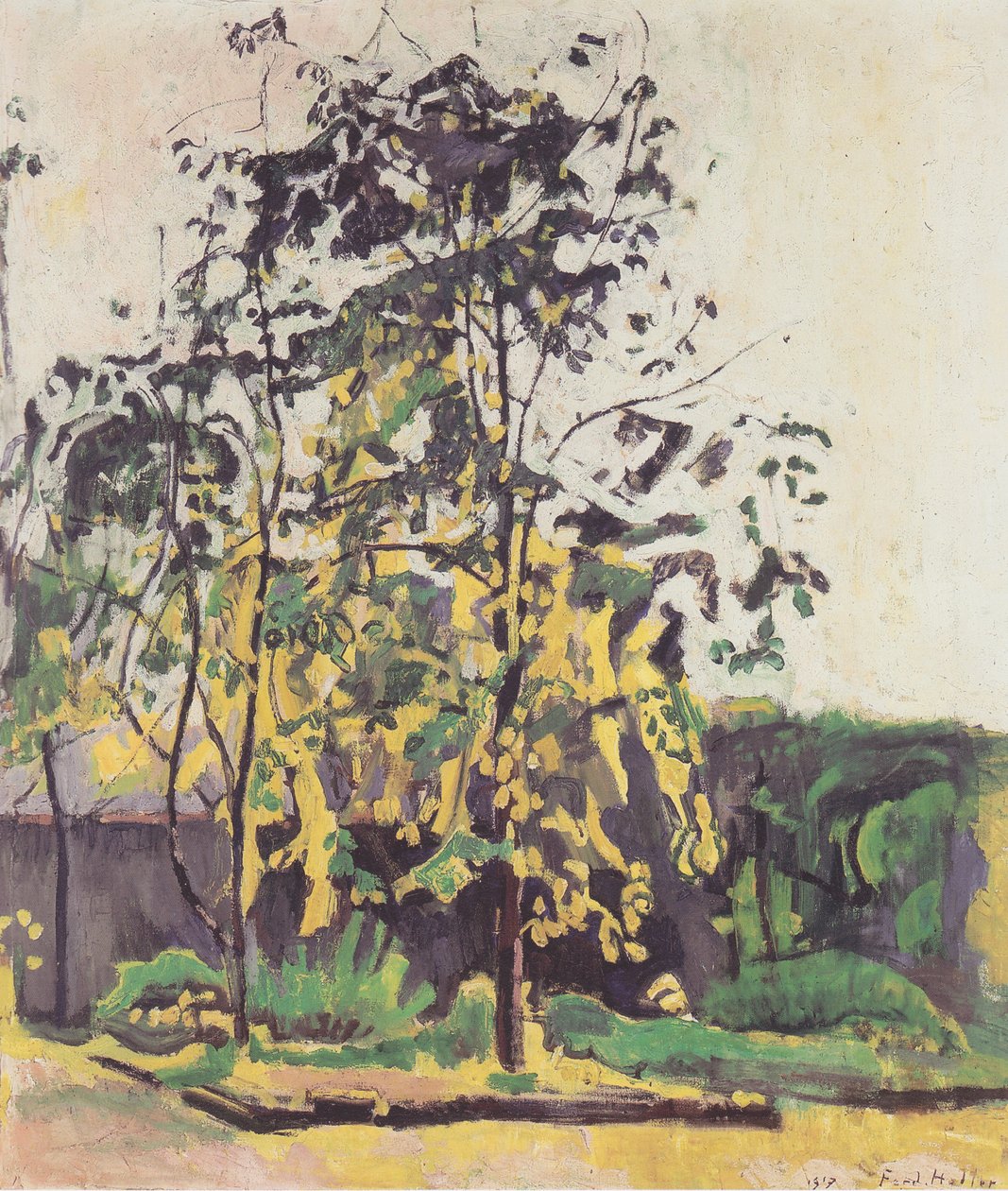 Stüdyo bahçesindeki ağaçlar by Ferdinand Hodler
