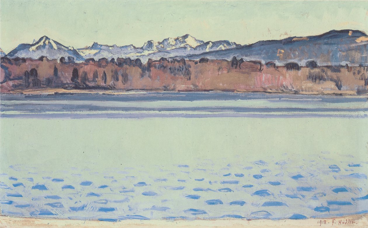 Öğleden sonra Mont-Blanc ile Cenevre Gölü by Ferdinand Hodler
