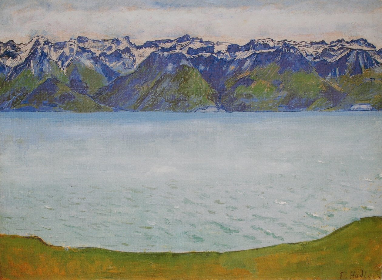 Savoy dağları ile Cenevre Gölü by Ferdinand Hodler