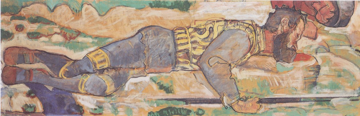 ölmekte olan savaşçı by Ferdinand Hodler