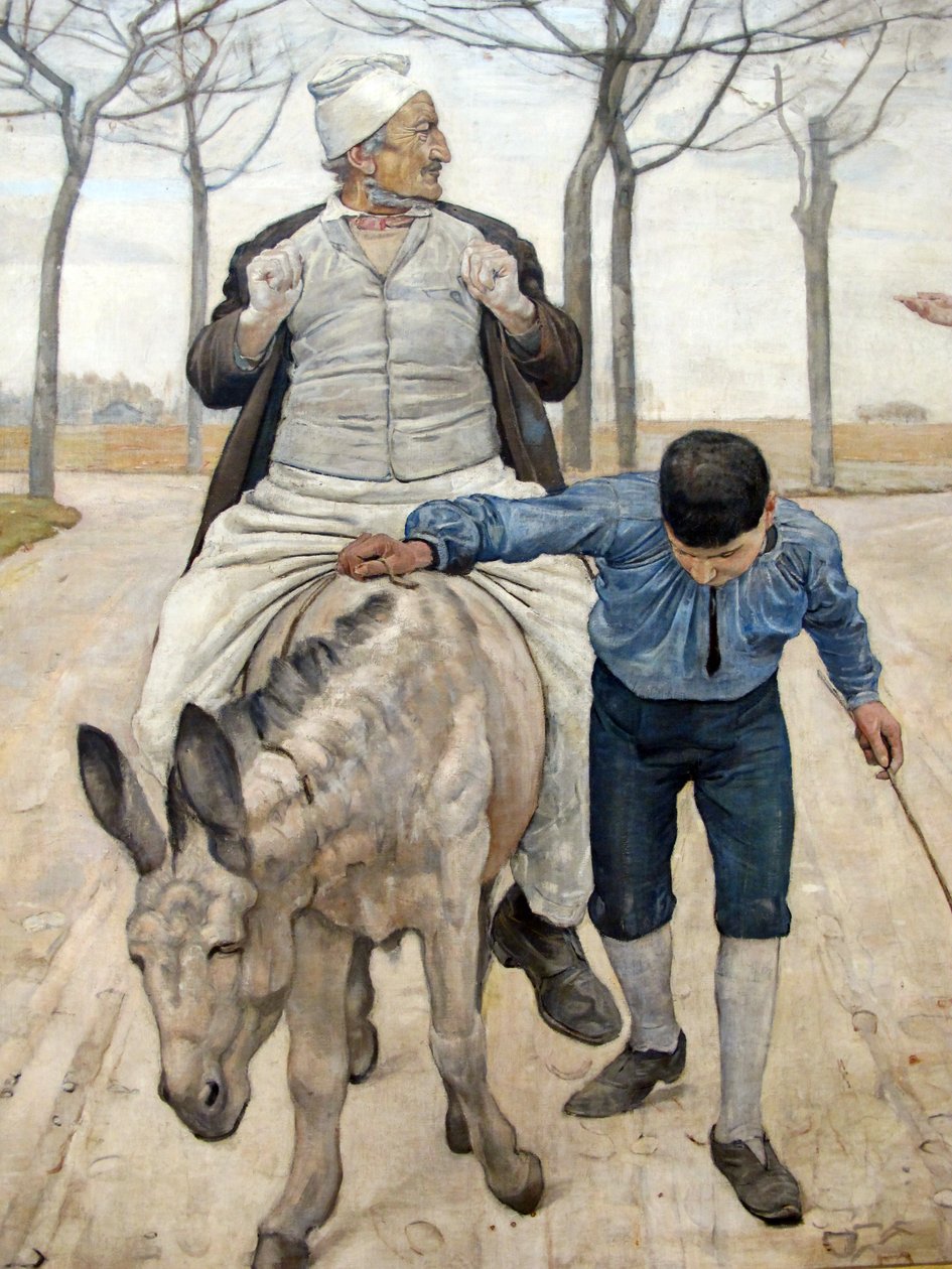 değirmenci, oğlu ve eşek by Ferdinand Hodler