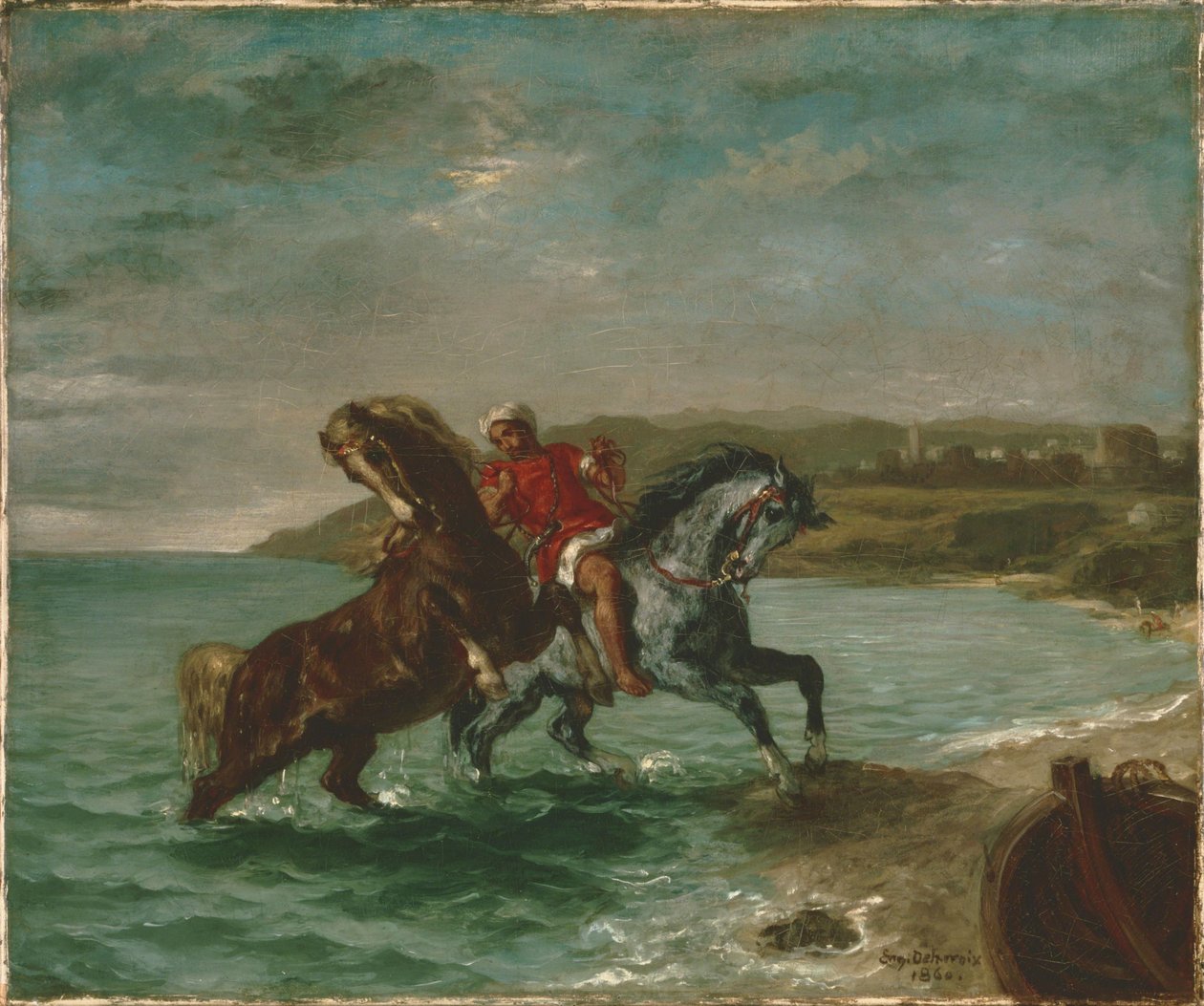 Denizden çıkan atlar by Ferdinand Victor Eugene Delacroix