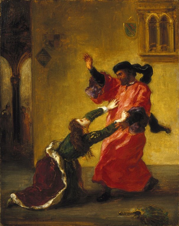 Desdemona Babası Tarafından Lanetlendi by Ferdinand Victor Eugene Delacroix