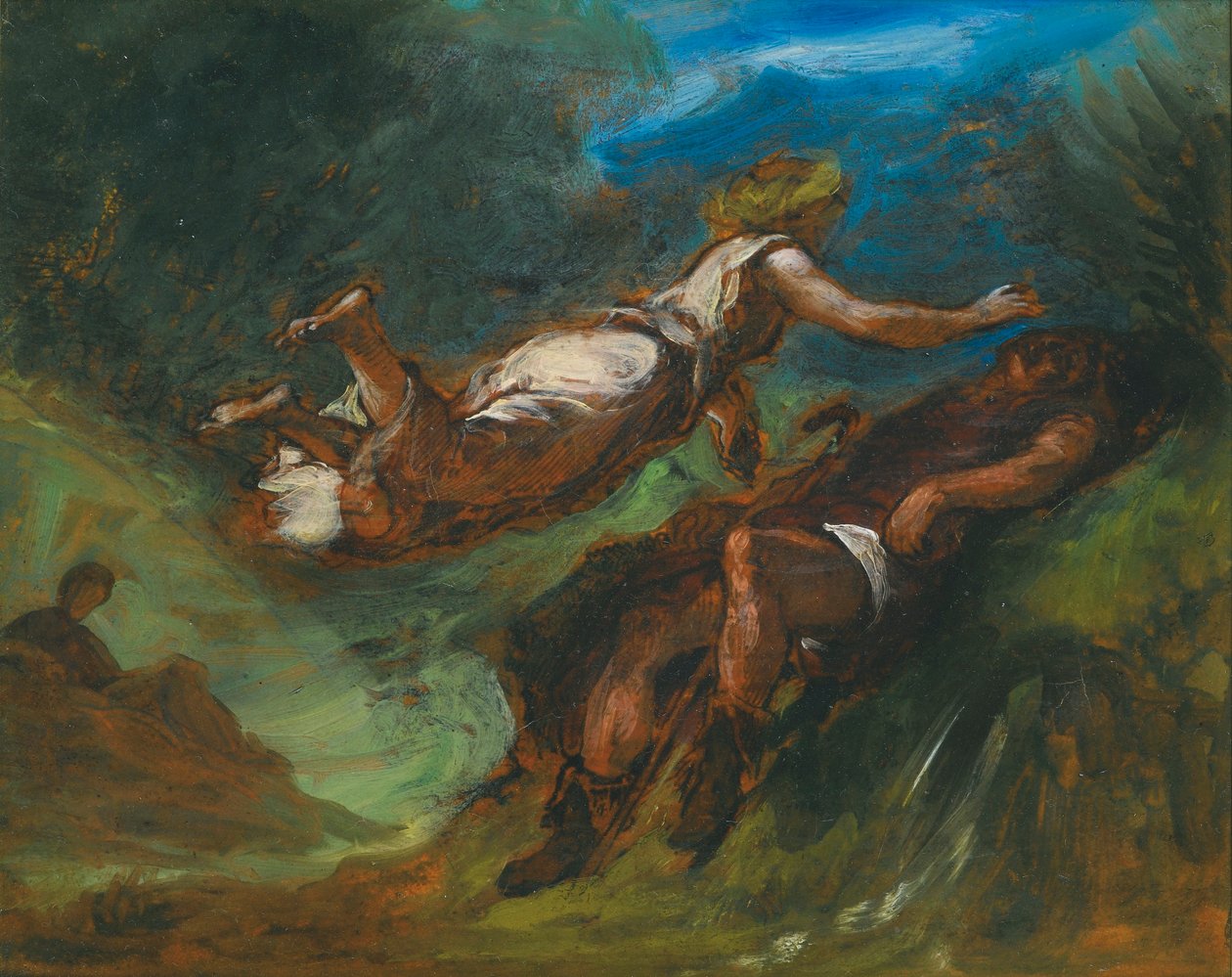 Hesiodos ve İlham Perisi by Ferdinand Victor Eugene Delacroix