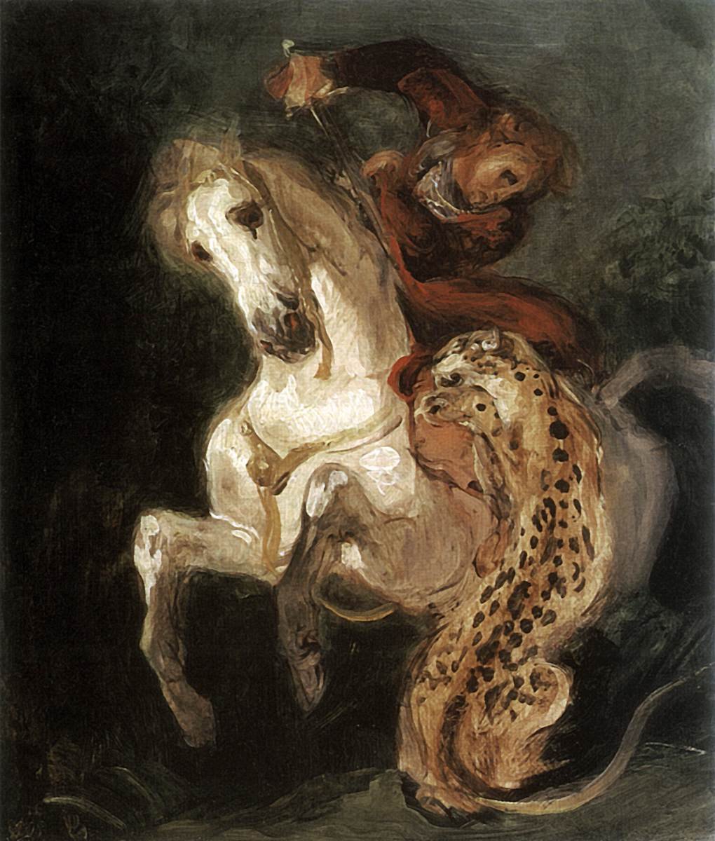Bir Süvariye Saldıran Jaguar by Ferdinand Victor Eugene Delacroix