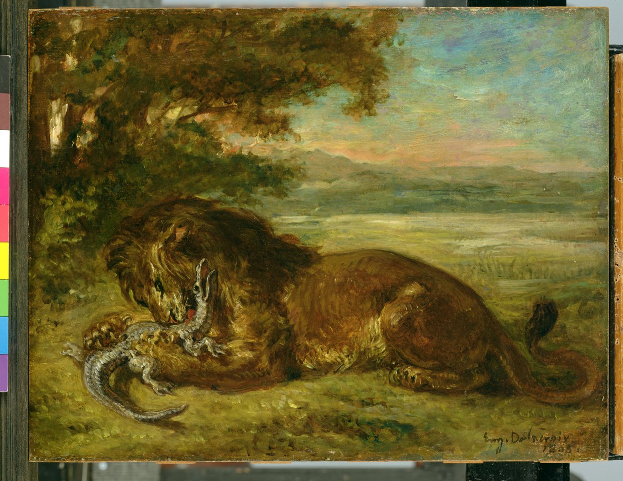 Aslan ve Timsah, 1863 by Ferdinand Victor Eugene Delacroix