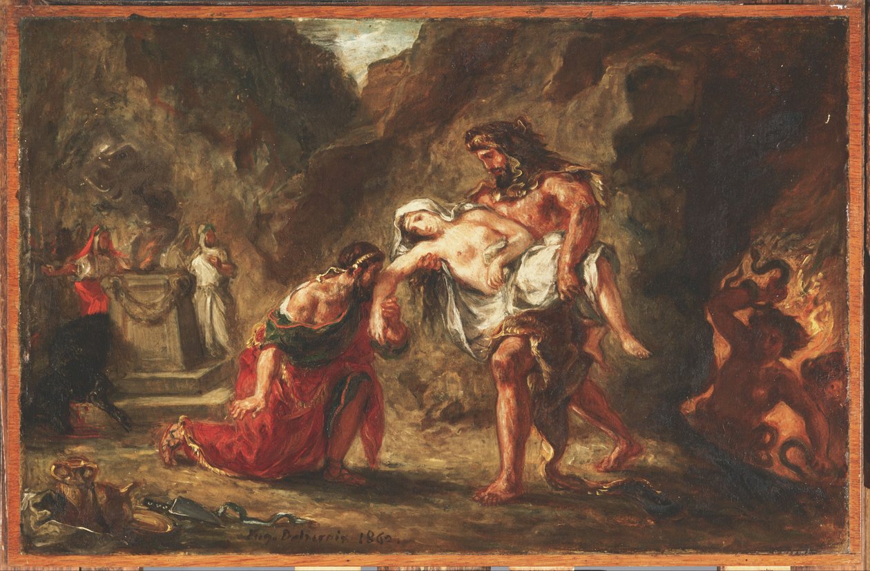 Herkül ve Alkestis by Ferdinand Victor Eugene Delacroix