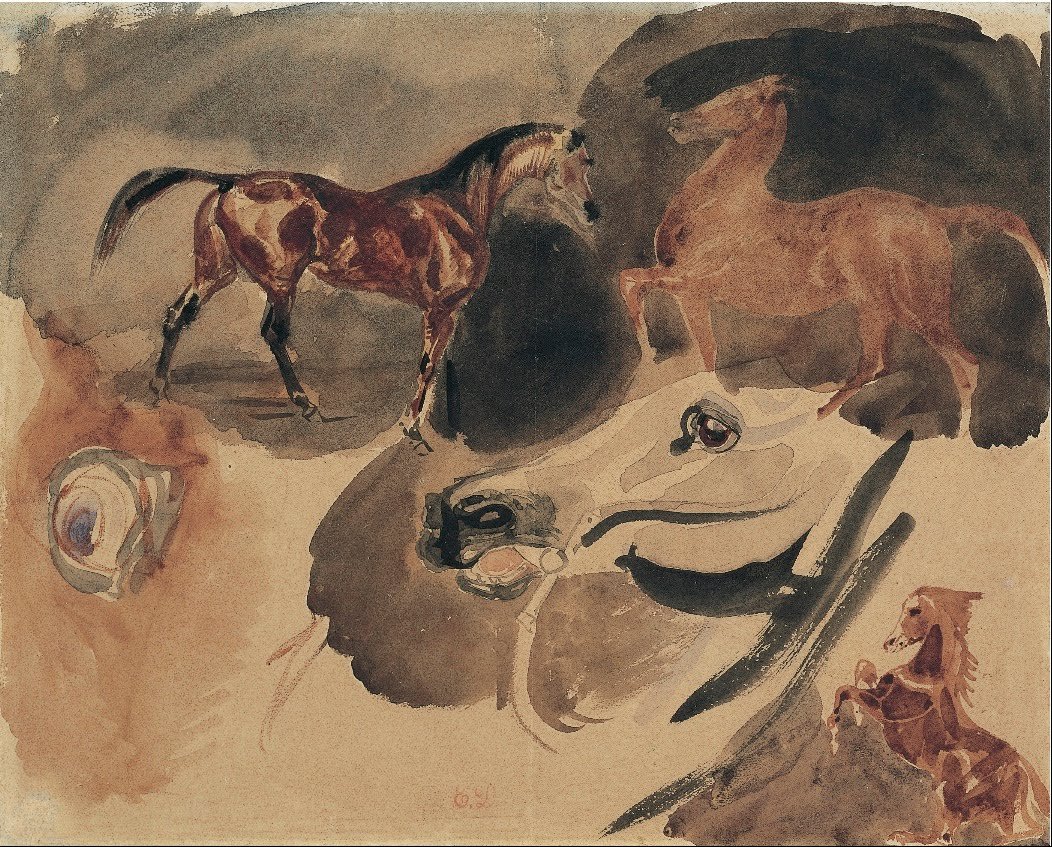 Atların Çalışması by Ferdinand Victor Eugene Delacroix