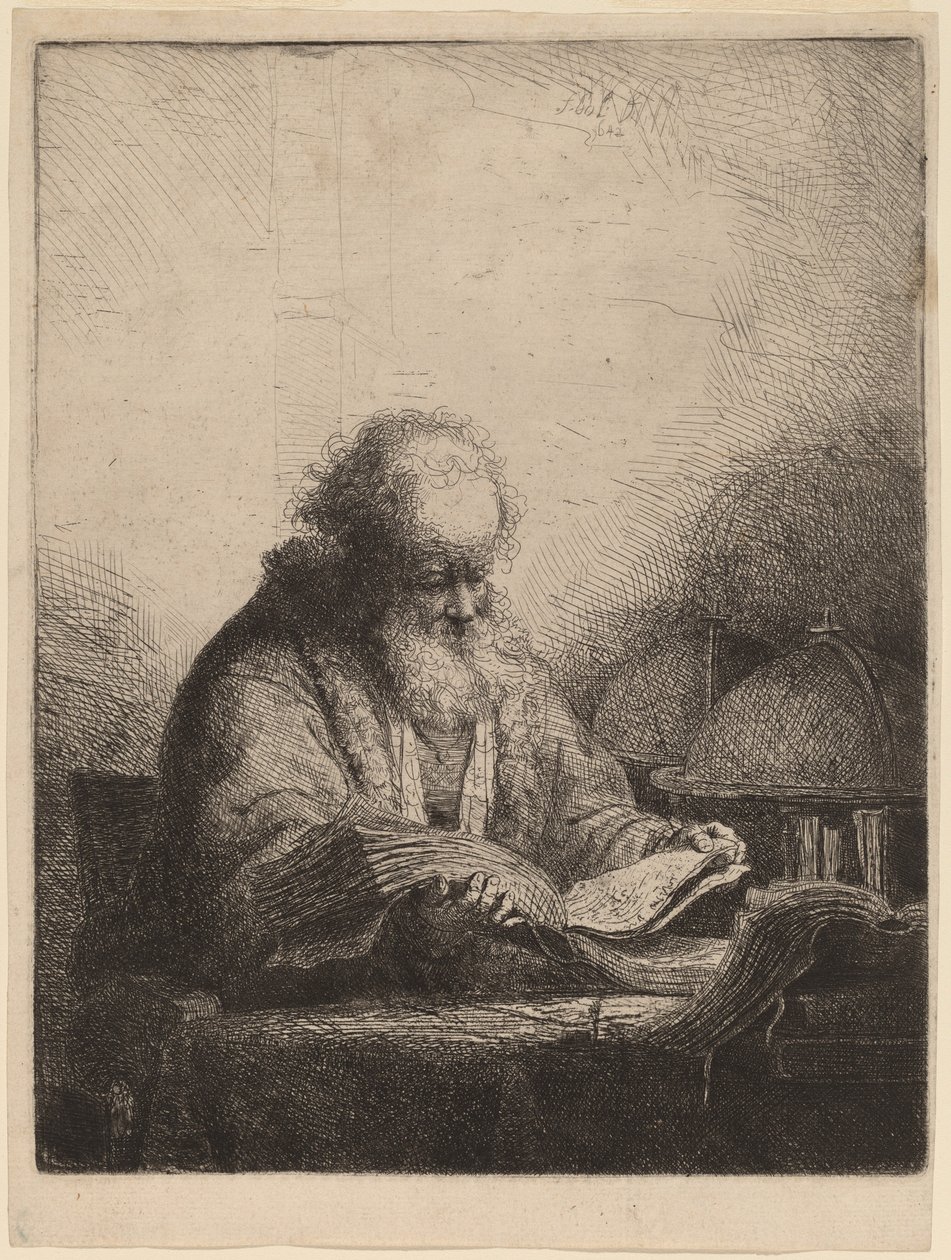 yaşlı bir adam okuma by Ferdinand Bol
