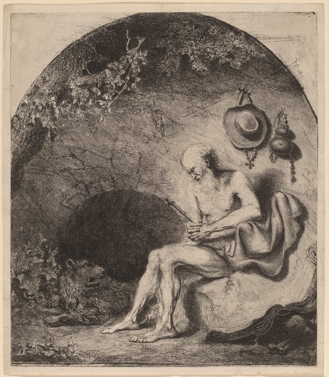 Mağaradaki Aziz Jerome by Ferdinand Bol