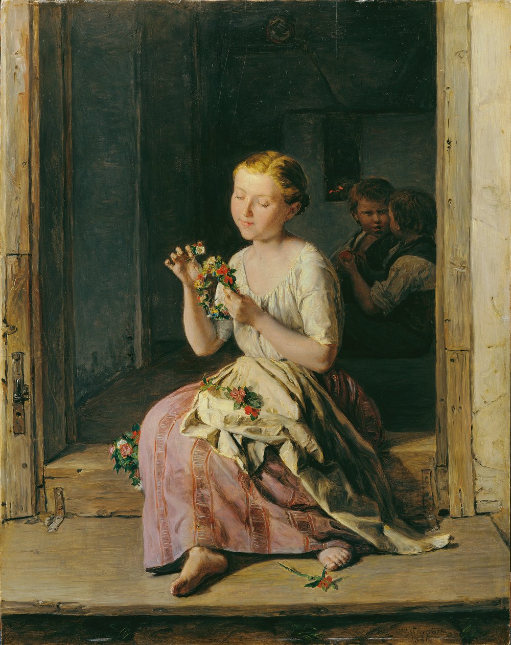 Çelenk Sarıcı by Ferdinand Georg Waldmuller