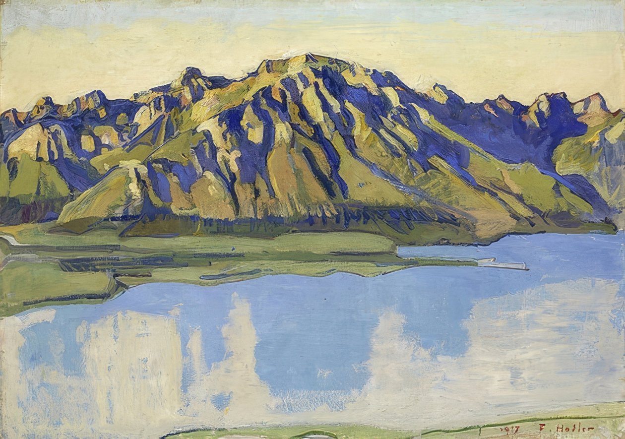 Sabah güneşinde Grammont. 1917 by Ferdinand Hodler
