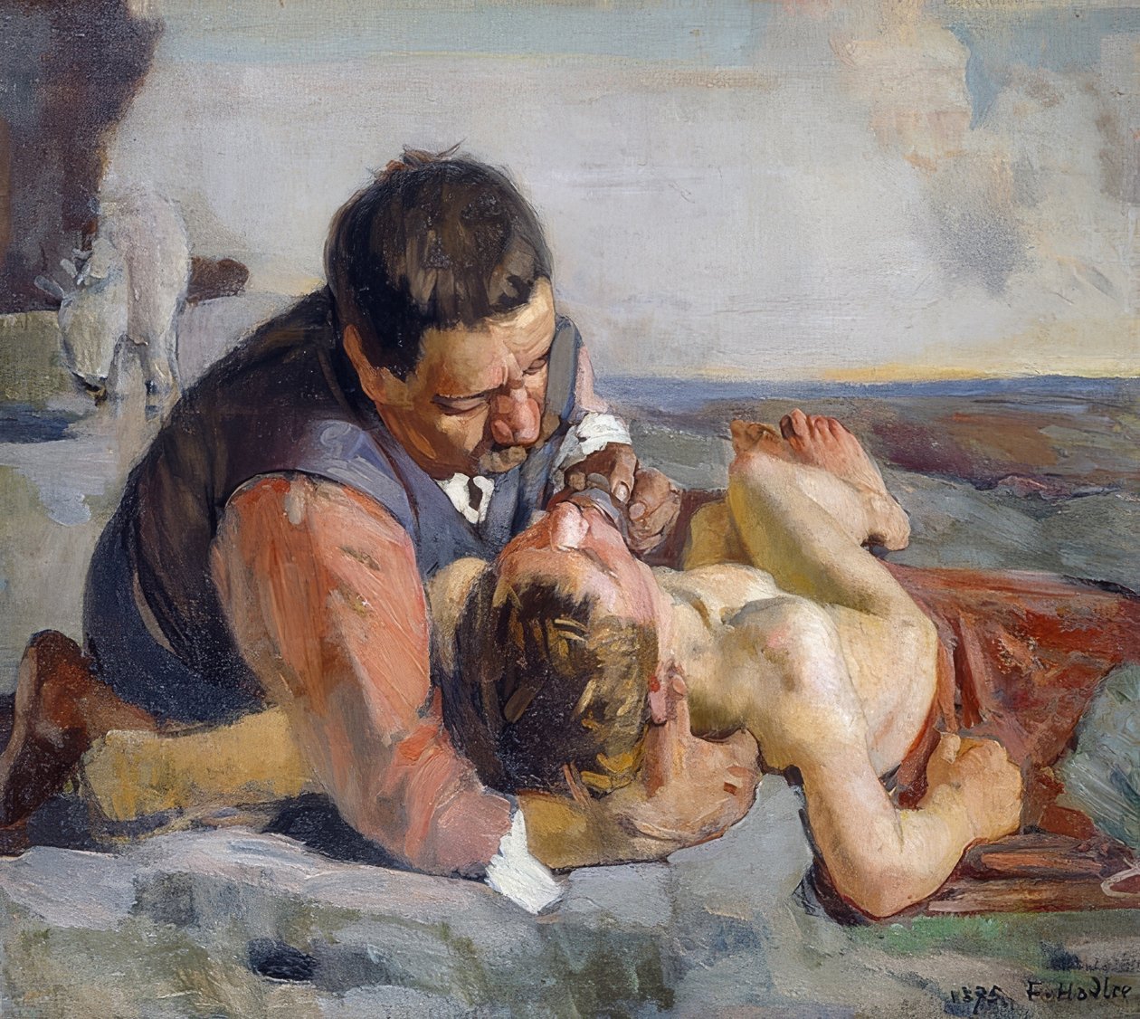 İyi Samiriyeli. 1883 civarında by Ferdinand Hodler