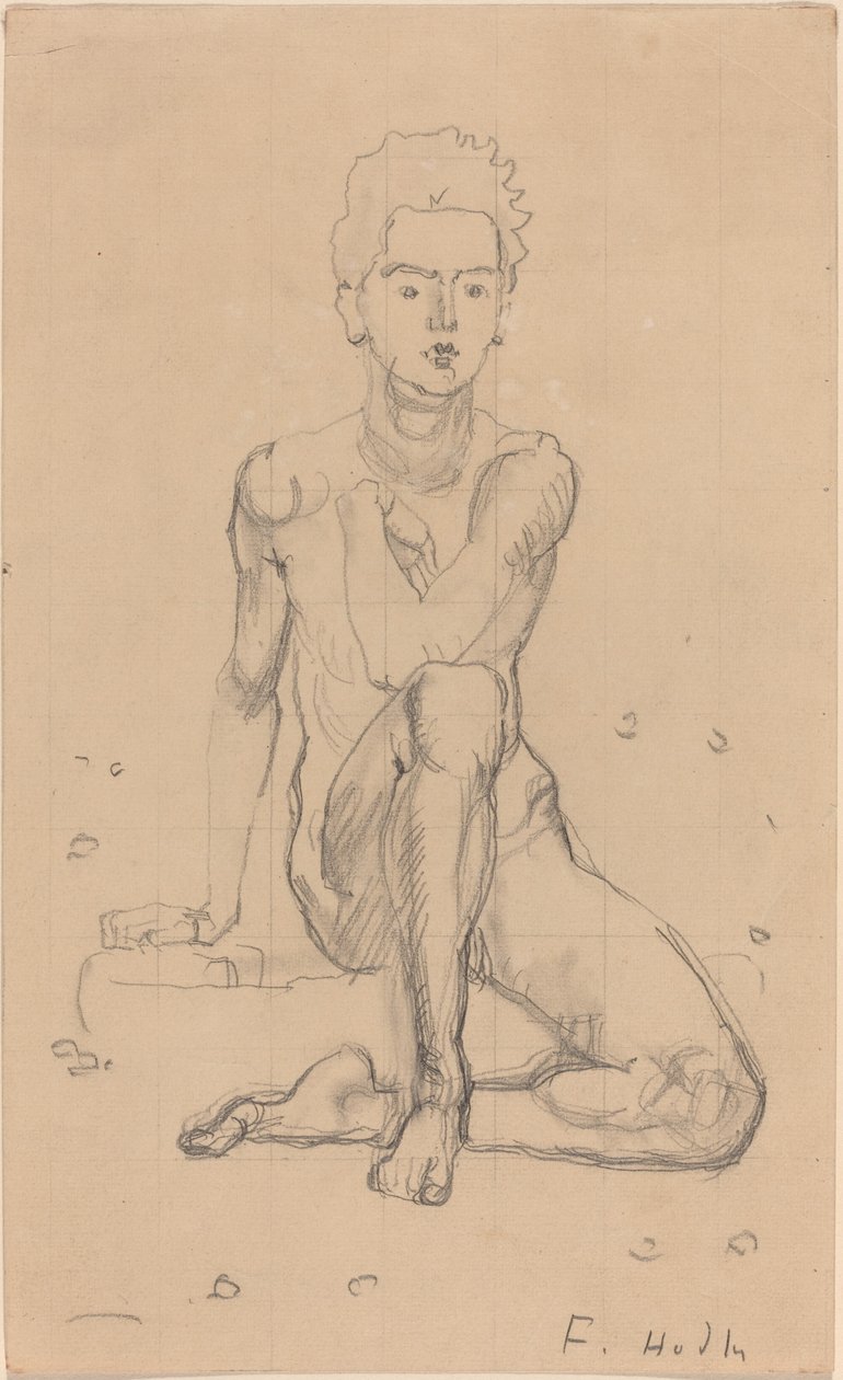 Hector Çıplak Poz Verme by Ferdinand Hodler