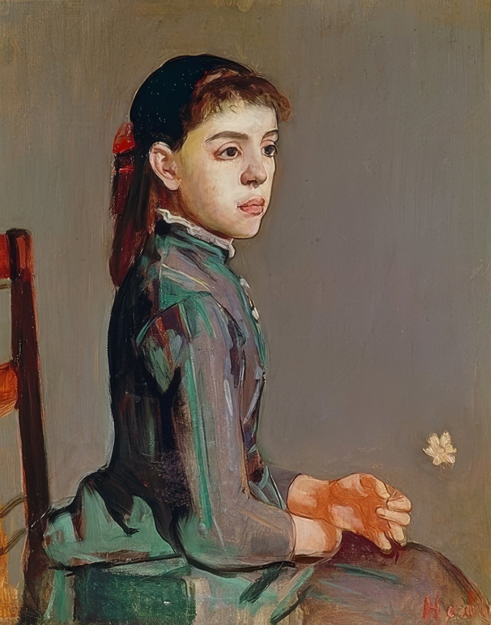Genç kız - Louise Duchosal. 1885 by Ferdinand Hodler