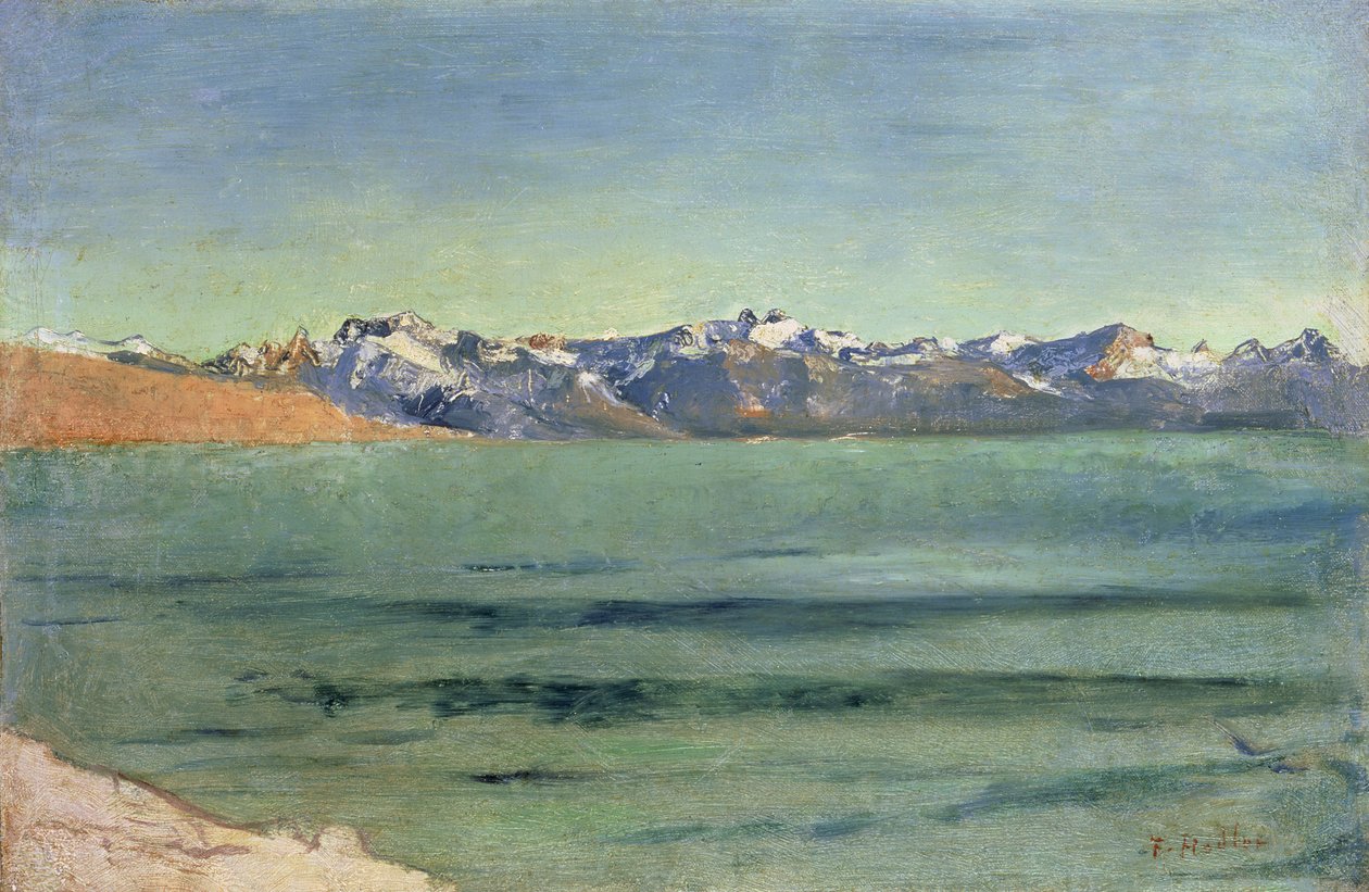 Mont Blanc Üzerinde Gün Doğumu, 1890 dolayları by Ferdinand Hodler