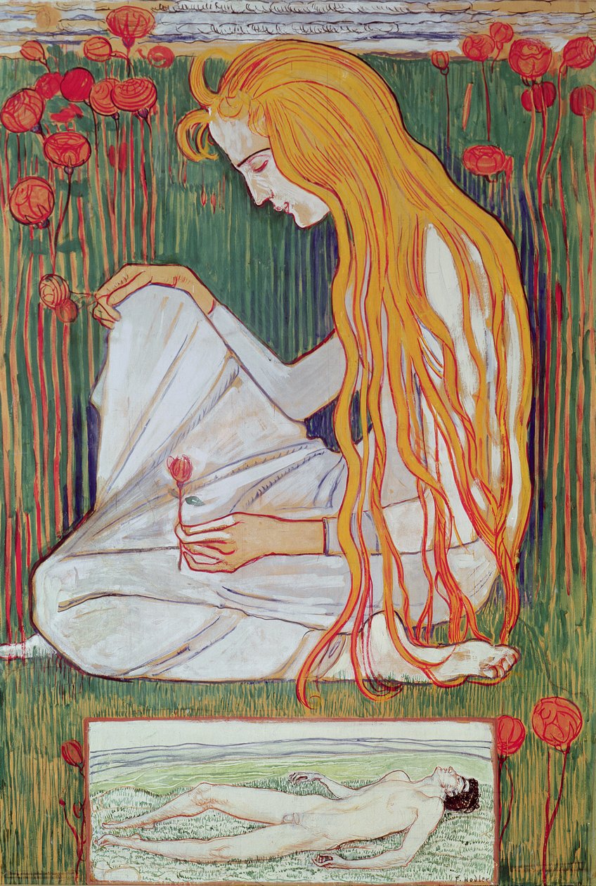 The Dream, 1897 (kartta wc) by Ferdinand Hodler