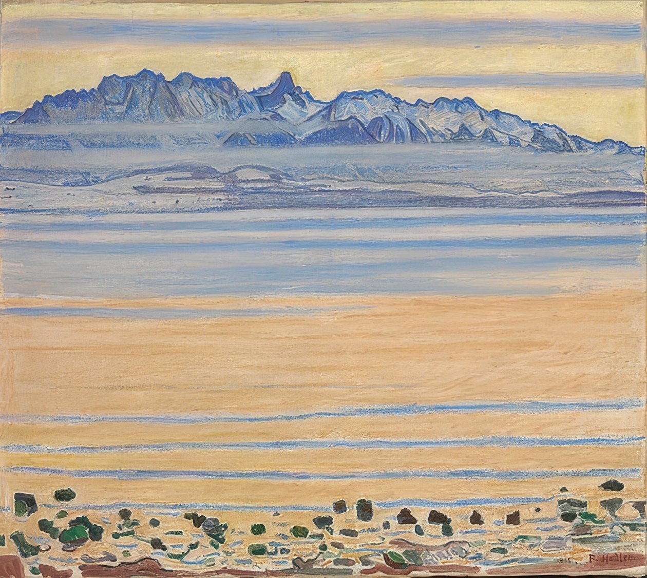 Stockhorn zinciri ile Thun Gölü. 1904 by Ferdinand Hodler