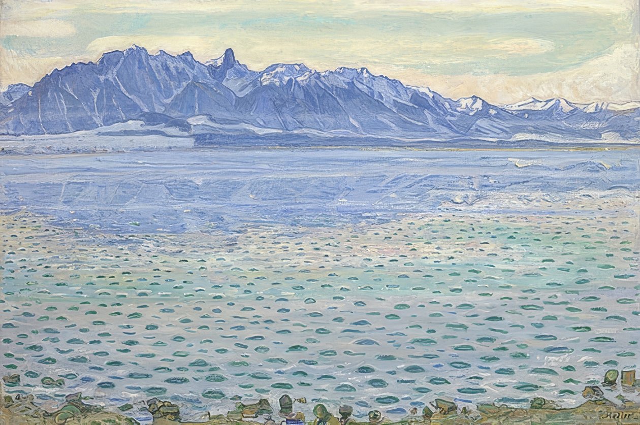 Stockhorn zinciri ile Thun Gölü. 1904 by Ferdinand Hodler