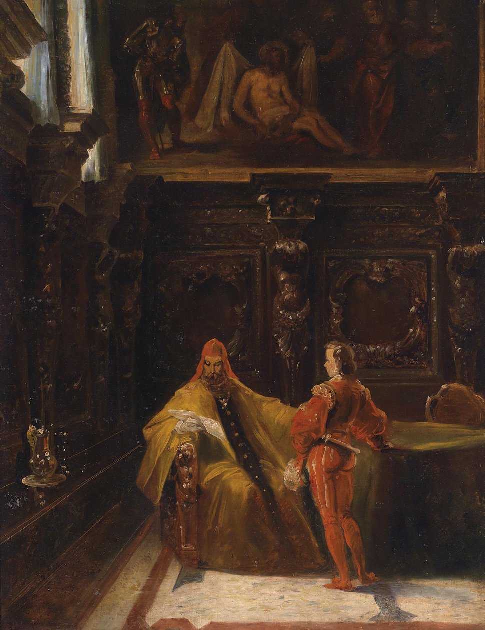 Inneres aus San Rocco Okulu, Venedig by Ferdinand Petzl