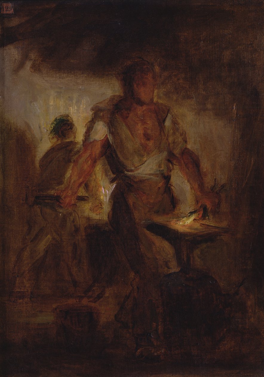 bir demirci by Ferdinand Victor Eugene Delacroix