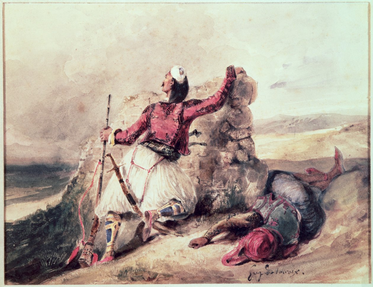 Yunanlılar Kuşatma Altında by Ferdinand Victor Eugene Delacroix