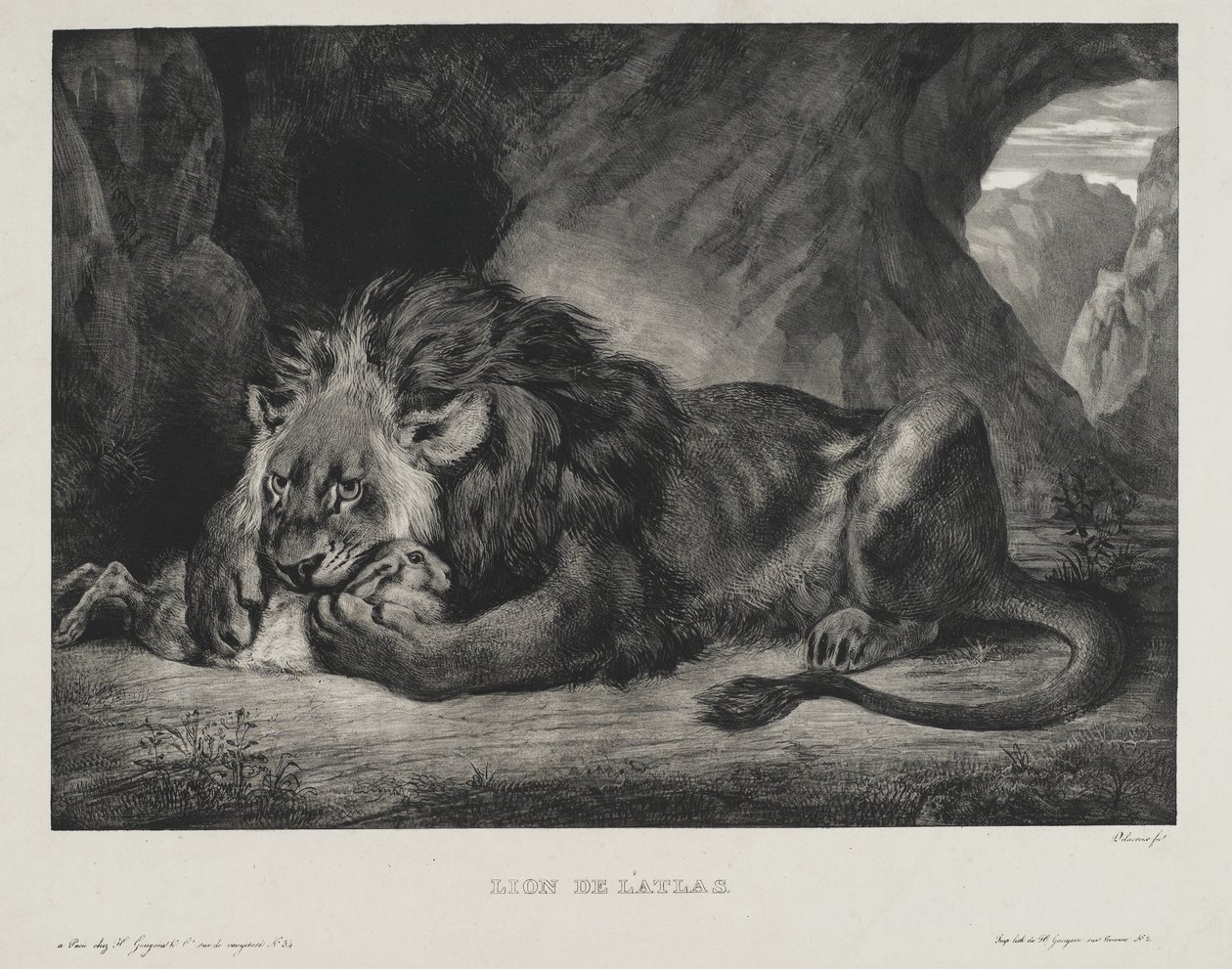 Atlas Aslanı, 1829 by Ferdinand Victor Eugene Delacroix