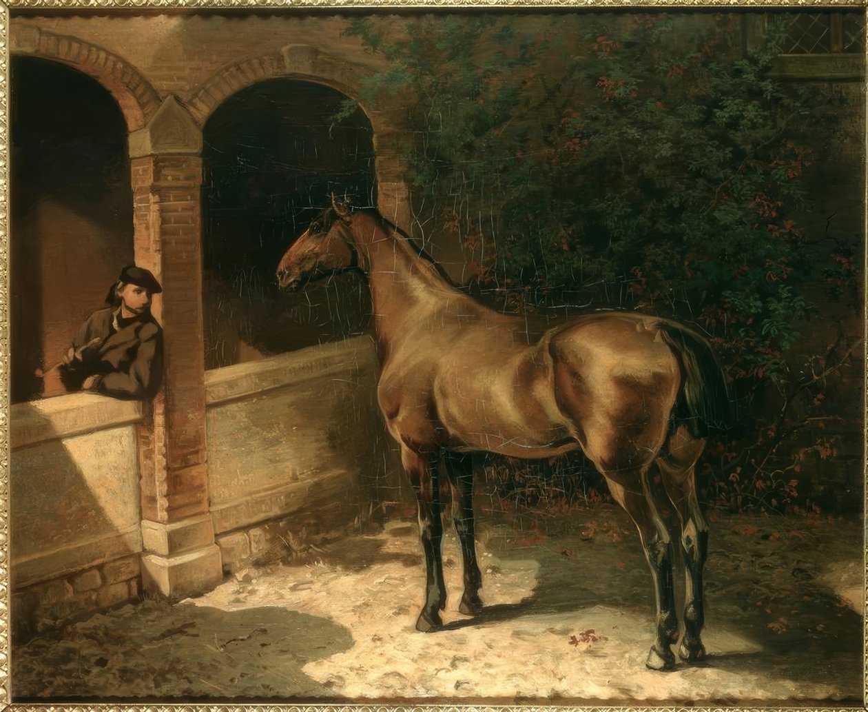 at ve sigara içen by Louis Ferdinand von Rayski