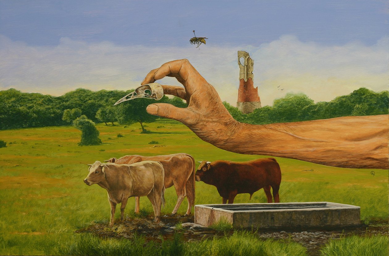 İnekler ile natürmort by Fernando Aznar Cenamor