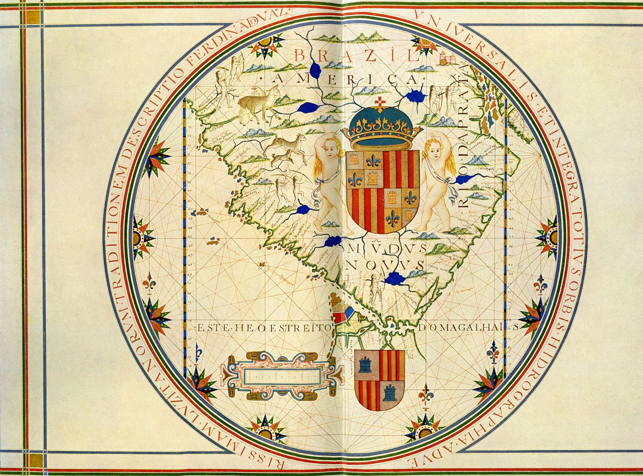 Map of the Southern tip the Americas by Fernao Vaz Dourado