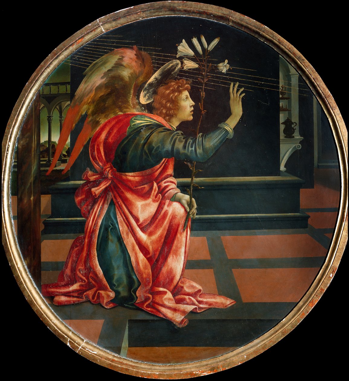 Müjde, 1483 (ahşap panel üzerine yağlı boya) by Filippino Lippi