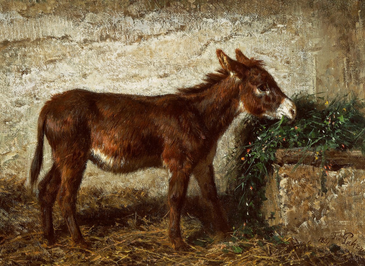 Beşikteki eşek, Filippo Palizzi (1818-1899) by Filippo Palizzi