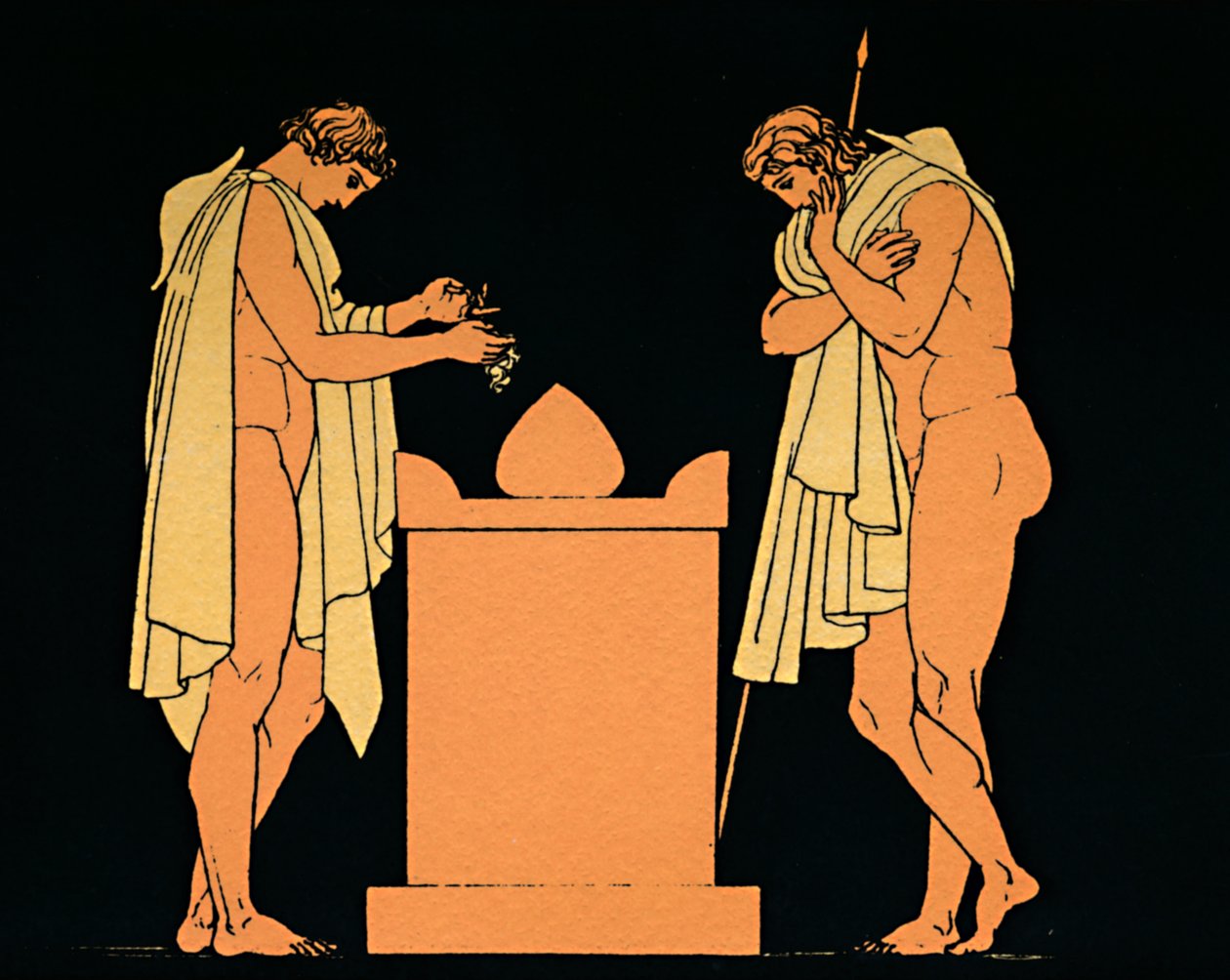 Babasının Mezarında Orestes, 1880 by Flaxman