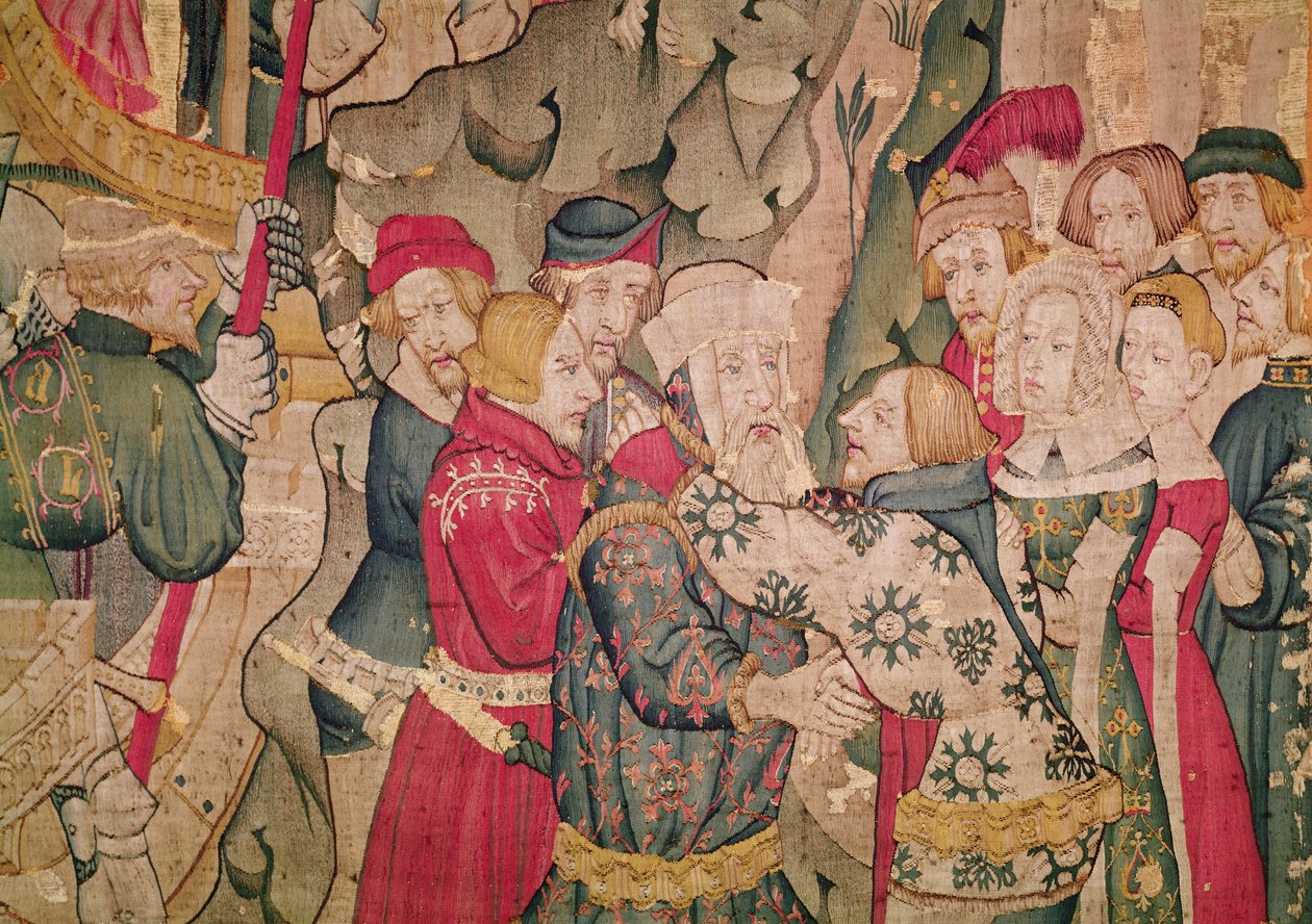 Detail of the Story of Jourdain de Blaye, Arras Workshop (tapestry) (detail of 215164) by Flemish School