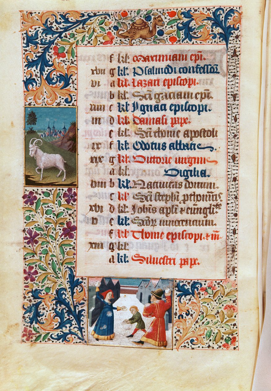 V.25-3 Fol.12v Aralık Ayı by Flemish School